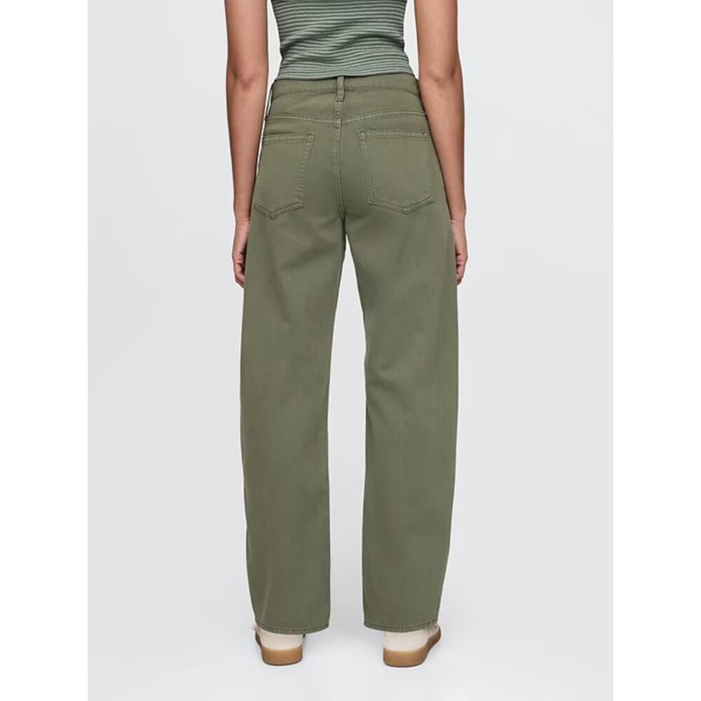 Gap Cotton High Rise Barrel Ankle Jeans Mesculen Green 29 / 8 - Picture 2 of 6